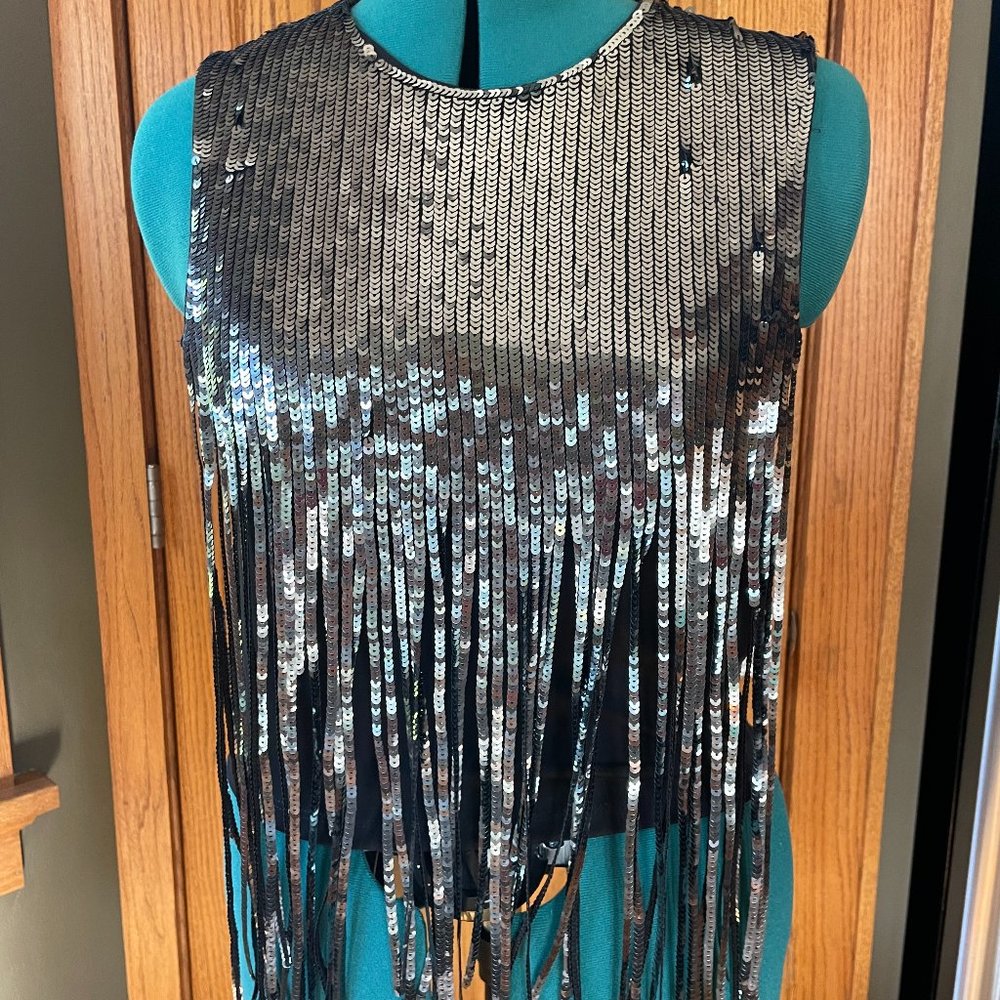 Fringe, sequins fun top - NWT